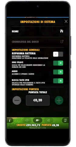 Pannello di scommesse